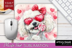 Bichon Frise Valentine Mouse Pad Sublimation Valentines Day Product Image 1