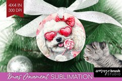 Bichon Frise Valentine Ornament PNG Valentines Day PNG Product Image 1