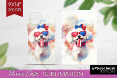 Bichon Frise Dog Phone Case PNG 4th Of July Case PNG Product Image 1
