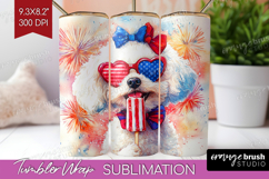 Bichon Frise Dog Tumbler Wrap 4th Of July Tumbler PNG Product Image 1