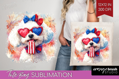 Bichon Frise Dog Tote Bag 4th Of July Tote Bag PNG Product Image 1