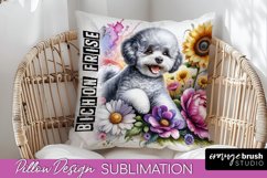 Dog Pillow Cover - Dog Mom Floral Pillow Sublimation Product Image 1