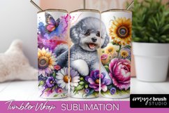Bichon Frise Floral Tumbler Wrap Dog Mom Product Image 1