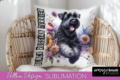 Dog Pillow Cover - Dog Mom Floral Pillow Sublimation Product Image 1