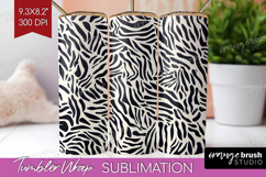 Black and White Tumbler Wrap - Abstract Texture Tumbler PNG Product Image 1
