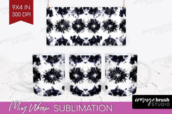 Black and White Mug Wrap - Abstract Texture Mug PNG Product Image 1