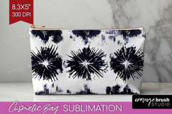 Black and White Cosmetic Bag - Abstract Texture Makeup Bag Product Image 1