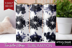 Black and White Tumbler Wrap - Abstract Texture Tumbler PNG Product Image 1