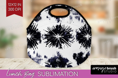 Black and White Lunch Bag - Abstract Texture Lunch Bug PNG Product Image 1