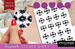 Black and White Round Sticker - Abstract Texture Printable Product Image 1