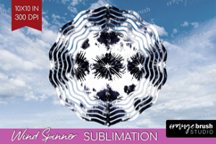 Black and White Wind Spinner Sublimation PNG - Abstract Product Image 1