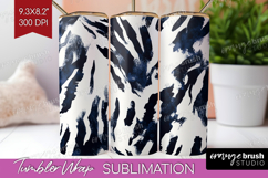 Black and White Tumbler Wrap - Abstract Texture Tumbler PNG Product Image 1