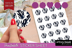 Black and White Round Sticker - Abstract Texture Printable Product Image 1
