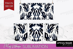 Black and White Mug Wrap - Abstract Texture Mug PNG Product Image 1