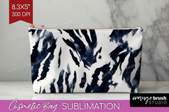 Black and White Cosmetic Bag - Abstract Texture Makeup Bag Product Image 1