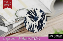 Black and White Keychain PNG - Abstract Texture Keychain Product Image 1