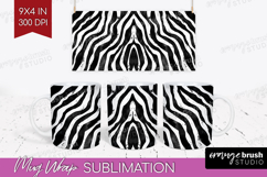 Black and White Mug Wrap - Abstract Texture Mug PNG Product Image 1
