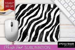 Black and White Mouse Pad Sublimation - Abstract Texture PNG Product Image 1