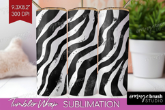 Black and White Tumbler Wrap - Abstract Texture Tumbler PNG Product Image 1