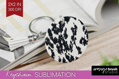 Black and White Keychain PNG - Abstract Texture Keychain Product Image 1