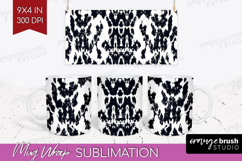 Black and White Mug Wrap - Abstract Texture Mug PNG Product Image 1