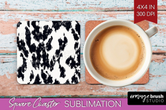 Black and White Square Coaster - Abstract Texture Coaster Product Image 1