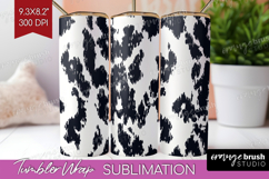 Black and White Tumbler Wrap - Abstract Texture Tumbler PNG Product Image 1
