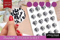 Black and White Round Sticker - Abstract Texture Printable Product Image 1