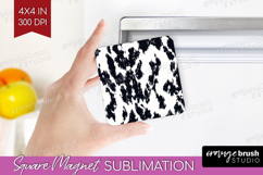 Black and White Magnet Sublimation - Abstract Texture Square Product Image 1