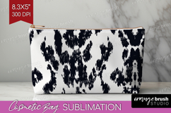 Black and White Cosmetic Bag - Abstract Texture Makeup Bag Product Image 1