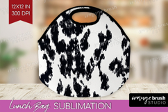 Black and White Lunch Bag - Abstract Texture Lunch Bug PNG Product Image 1