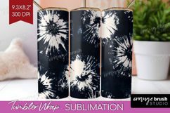 Black and White Tumbler Wrap - Abstract Texture Tumbler PNG Product Image 1