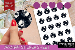 Black and White Round Sticker - Abstract Texture Printable Product Image 1