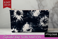 Black and White Cosmetic Bag - Abstract Texture Makeup Bag Product Image 1