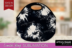 Black and White Lunch Bag - Abstract Texture Lunch Bug PNG Product Image 1