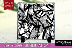 Black and White Slate PNG - Abstract Texture Square Slate Product Image 1