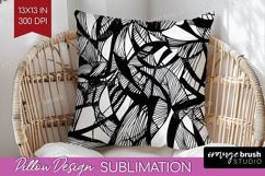 Black and White Pillow Sublimation - Abstract Texture Pillow Product Image 1