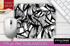 Black and White Mouse Pad Sublimation - Abstract Texture PNG Product Image 1