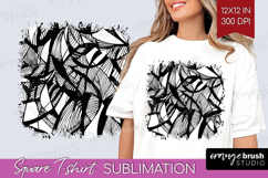 Black and White Square Tshirt Background - Abstract Texture Product Image 1