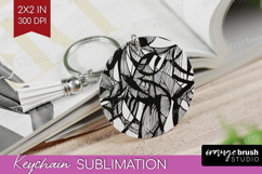 Black and White Keychain PNG - Abstract Texture Keychain Product Image 1