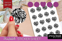 Black and White Round Sticker - Abstract Texture Printable Product Image 1