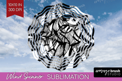 Black and White Wind Spinner Sublimation PNG - Abstract Product Image 1