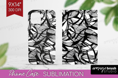 Black and White Phone Case PNG - Abstract Texture Case PNG Product Image 1