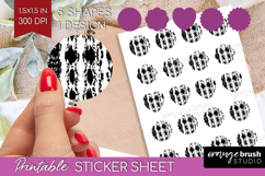 Black and White Round Sticker - Abstract Texture Printable Product Image 1