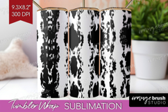 Black and White Tumbler Wrap - Abstract Texture Tumbler PNG Product Image 1