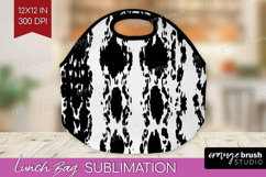 Black and White Lunch Bag - Abstract Texture Lunch Bug PNG Product Image 1