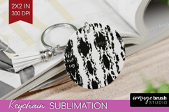 Black and White Keychain PNG - Abstract Texture Keychain Product Image 1