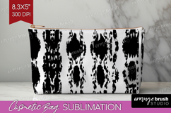 Black and White Cosmetic Bag - Abstract Texture Makeup Bag Product Image 1