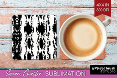 Black and White Square Coaster - Abstract Texture Coaster Product Image 1