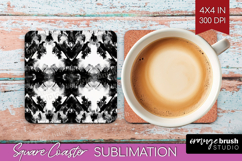 Black and White Square Coaster - Abstract Texture Coaster Product Image 1